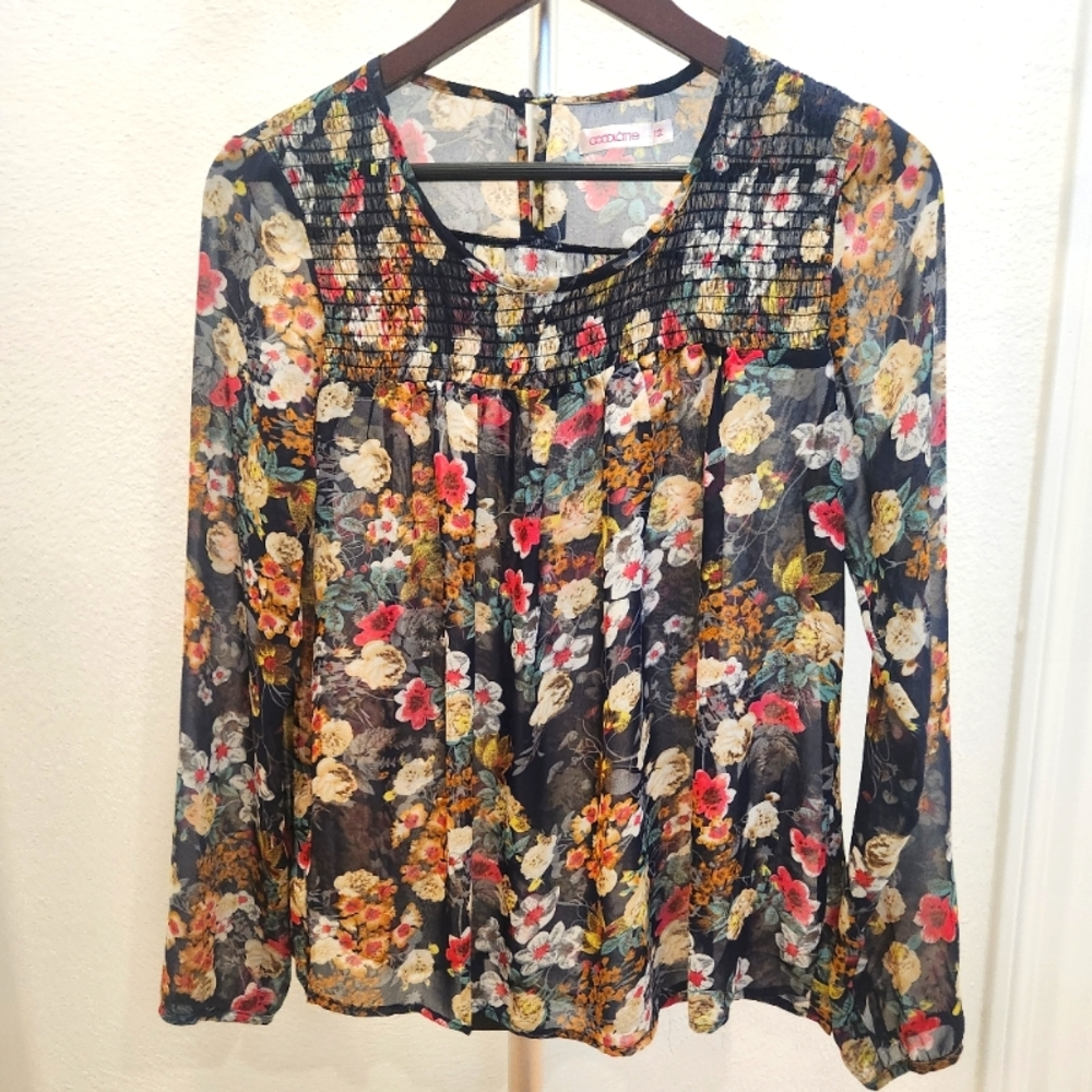 Chocolatte Printed Chiffon Blouse